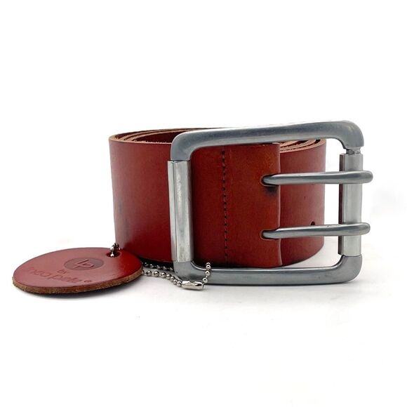 NWT Linea Pelle Brown Genuine Leather Belt Size Small Double Prong Buckle NEW - Picture 7 of 15